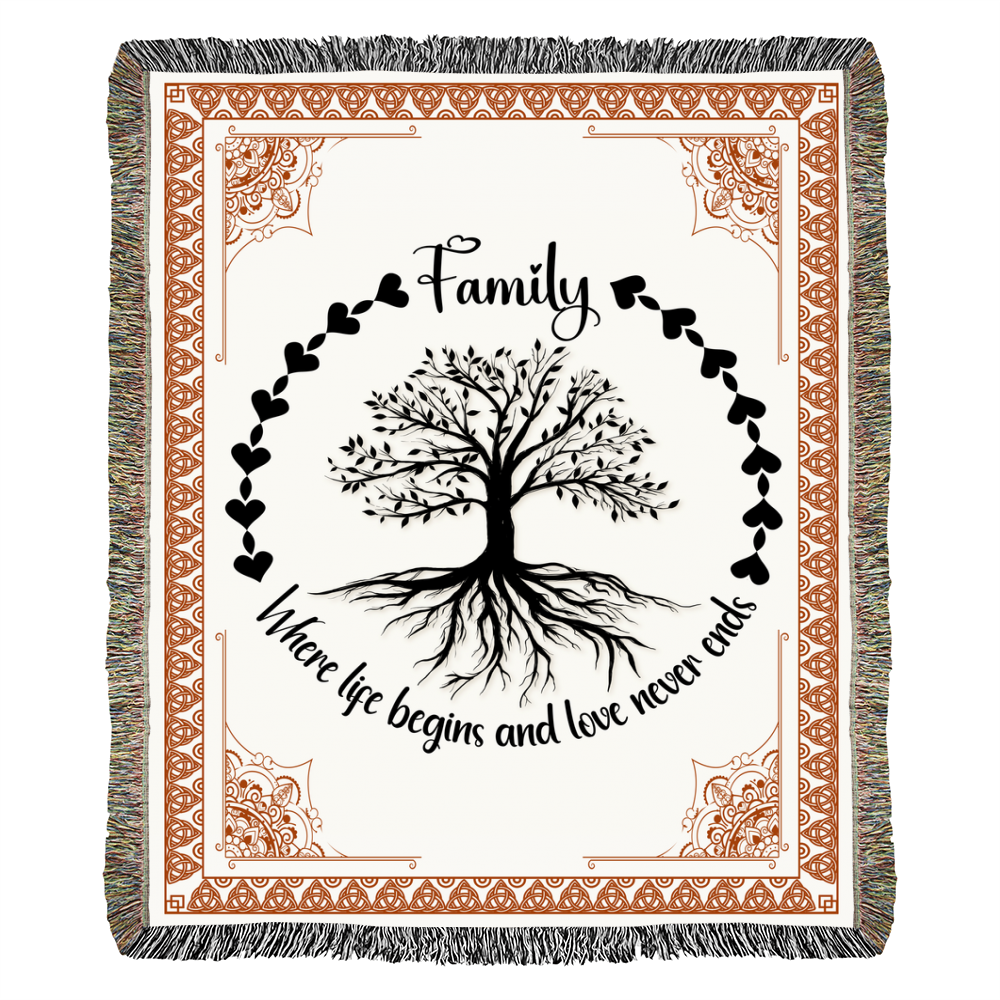 Family Roots, Celtic Tree Woven Blanket