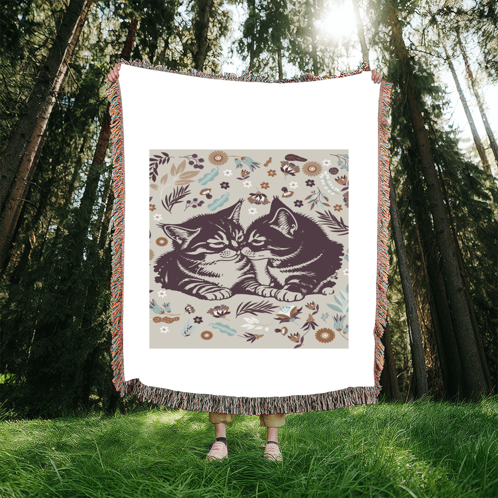 Snuggling Kitties - Woven Blanket
